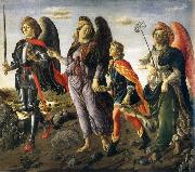 Francesco Botticini Tobias and the ore angels Michael, Rafael and Gabriel Germany oil painting artist